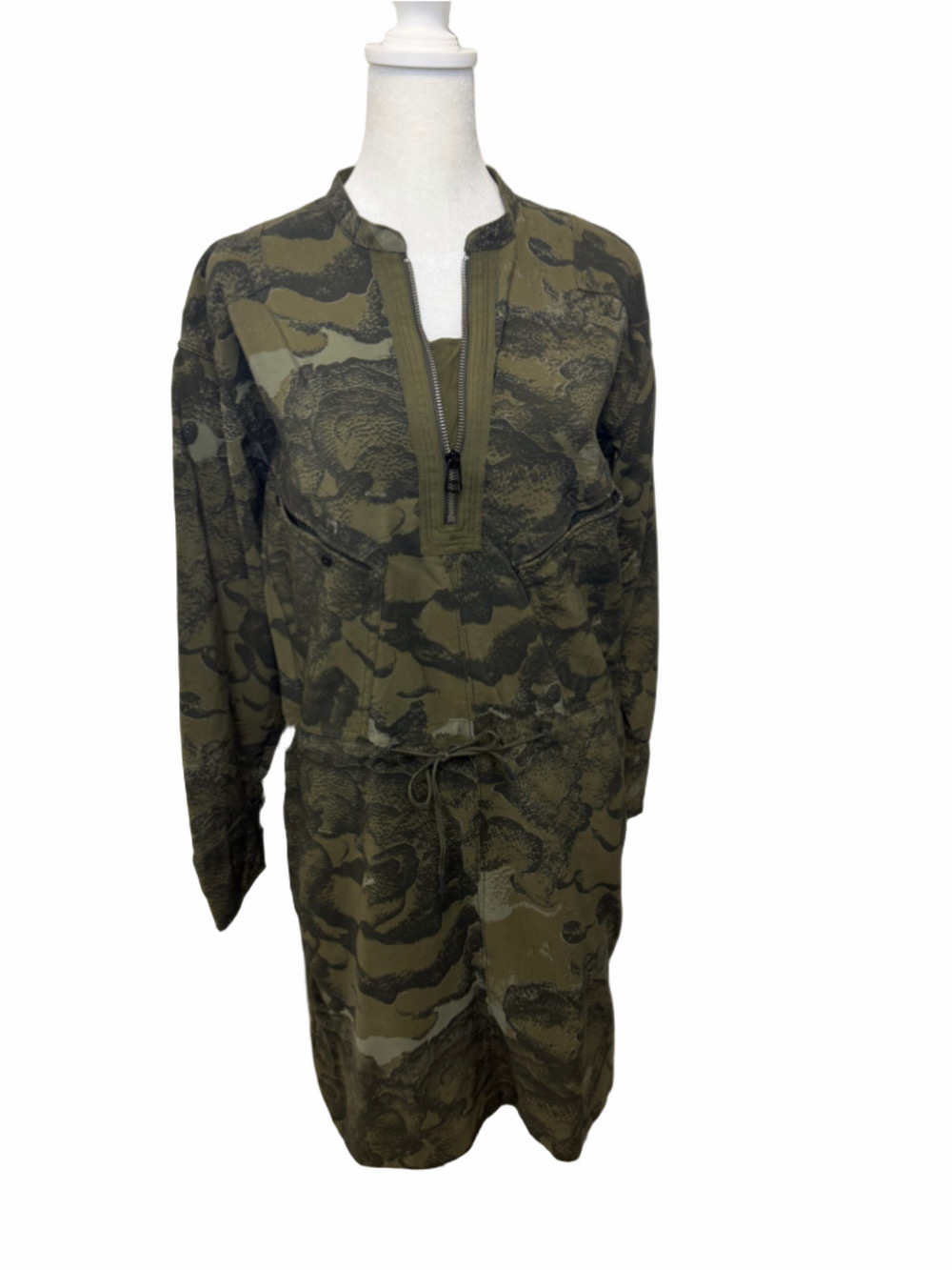 G-Star RAW Powel Crusader Zip Utility Shirt Dress — Shadow Olive Camo